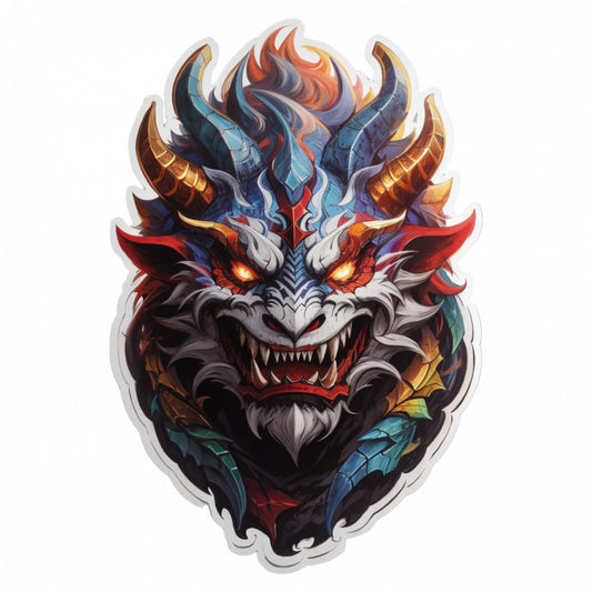 Set 12 bucati, Sticker decorativ, Demonul Orobas, Rezistent la apa, NO3340, 6 cm, Multicolor