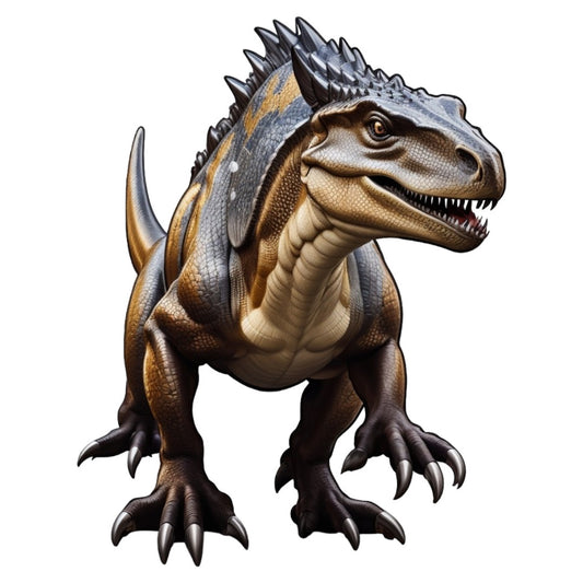 Set 12 bucati, Sticker decorativ, Dinozaur Allosaurus, Rezistent la apa, NO3773, 6 cm, Multicolor