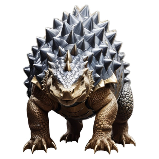 Set 12 bucati, Sticker decorativ, Dinozaur Ankylosaurus, Rezistent la apa, NO3777, 6 cm, Multicolor