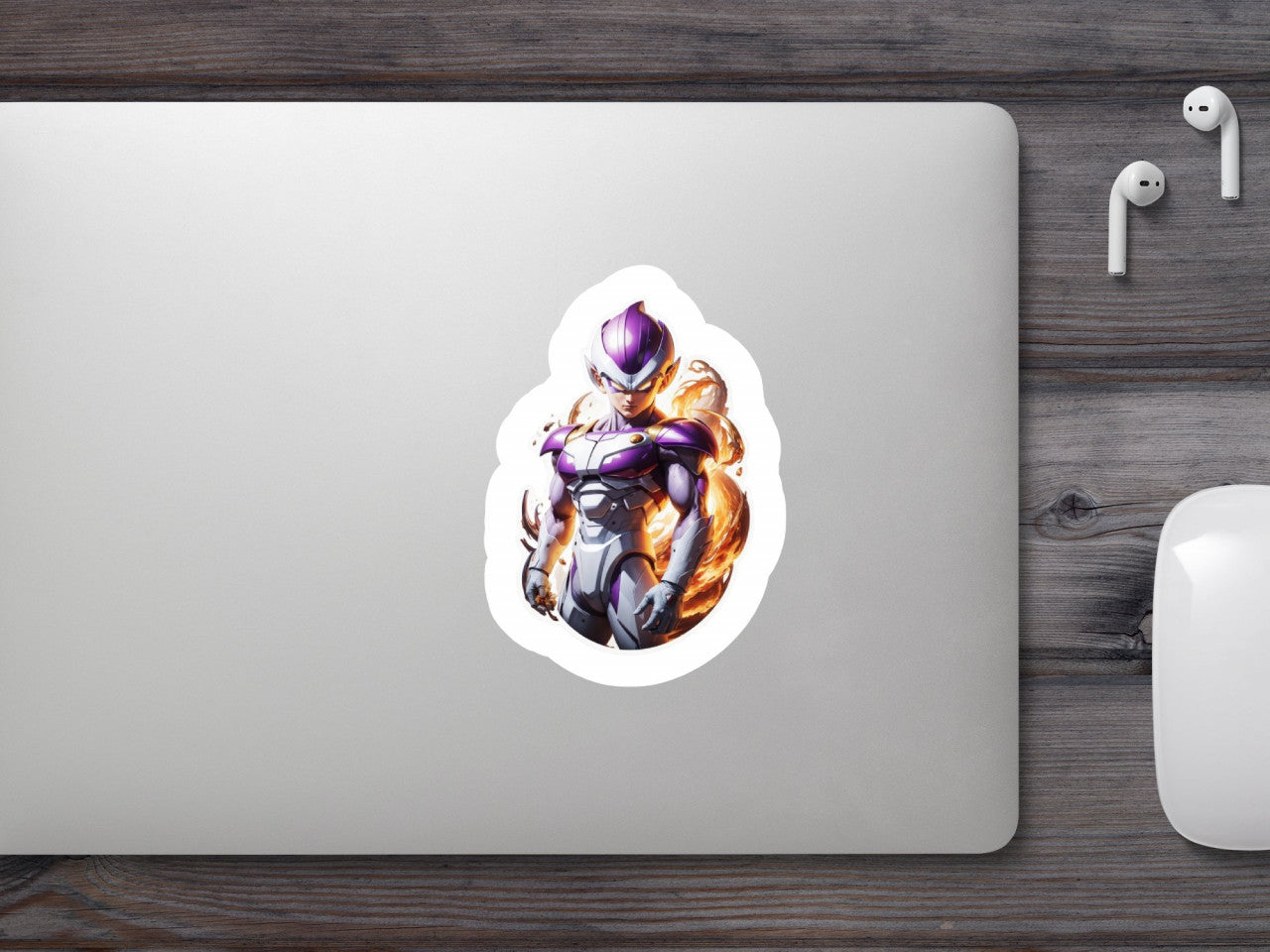 Set 12 bucati, Sticker decorativ, Dragon ball Frieza in costum intreg, Rezistent la apa, NO4423, 6 cm, Multicolor