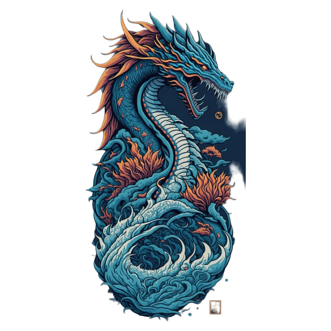 Set 12 bucati, Sticker decorativ, Dragonul suparat, Rezistent la apa, NO4092, 6 cm, Multicolor