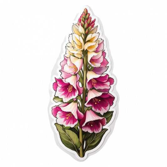 Set 12 bucati, Sticker decorativ, Floare de foxglove, Rezistent la apa, NO2918, 6 cm, Multicolor