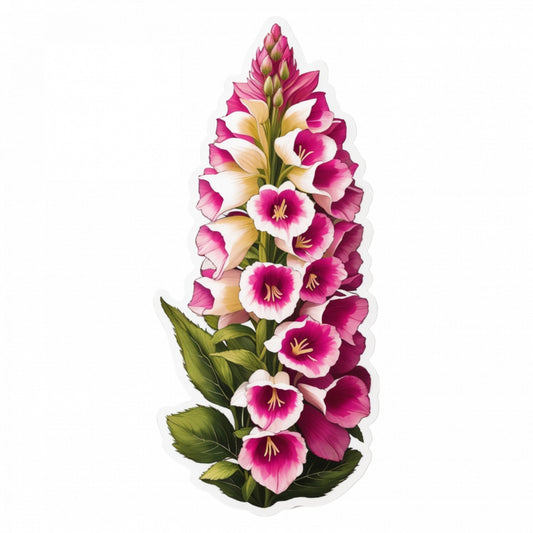 Set 12 bucati, Sticker decorativ, Floare de foxglove, Rezistent la apa, NO2922, 6 cm, Multicolor