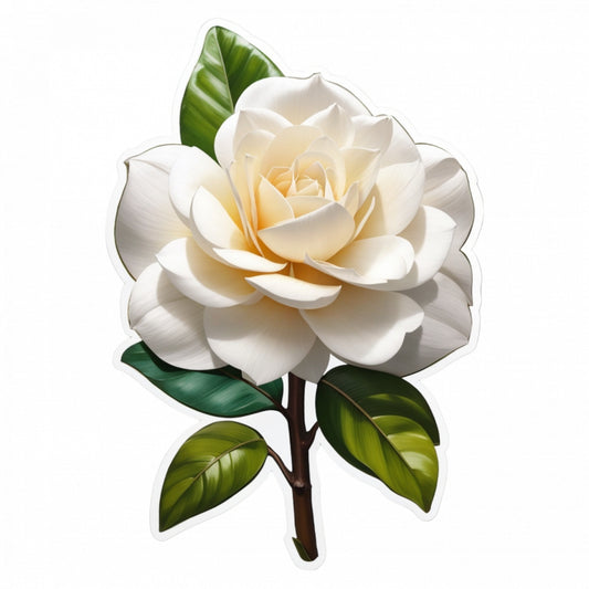 Set 12 bucati, Sticker decorativ, Floare de Gardenia , Rezistent la apa, NO2938, 6 cm, Multicolor