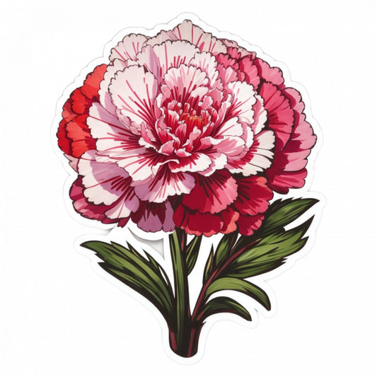 Set 12 bucati, Sticker decorativ, Floare de garofita, Rezistent la apa, NO2827, 6 cm, Multicolor