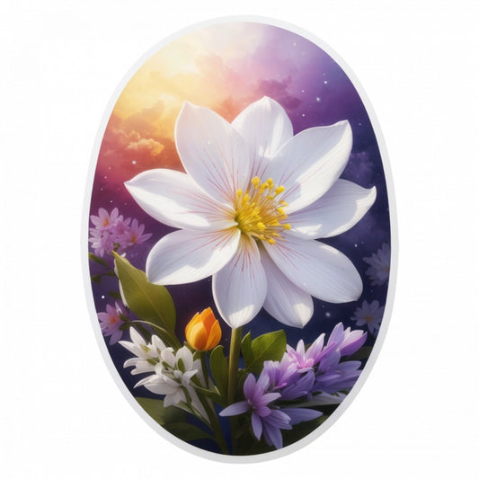 Set 12 bucati, Sticker decorativ, Floare de glory of the snow, Rezistent la apa, NO2987, 6 cm, Multicolor