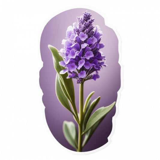 Set 12 bucati, Sticker decorativ, Floare de lavanda, Rezistent la apa, NO3136, 6 cm, Multicolor