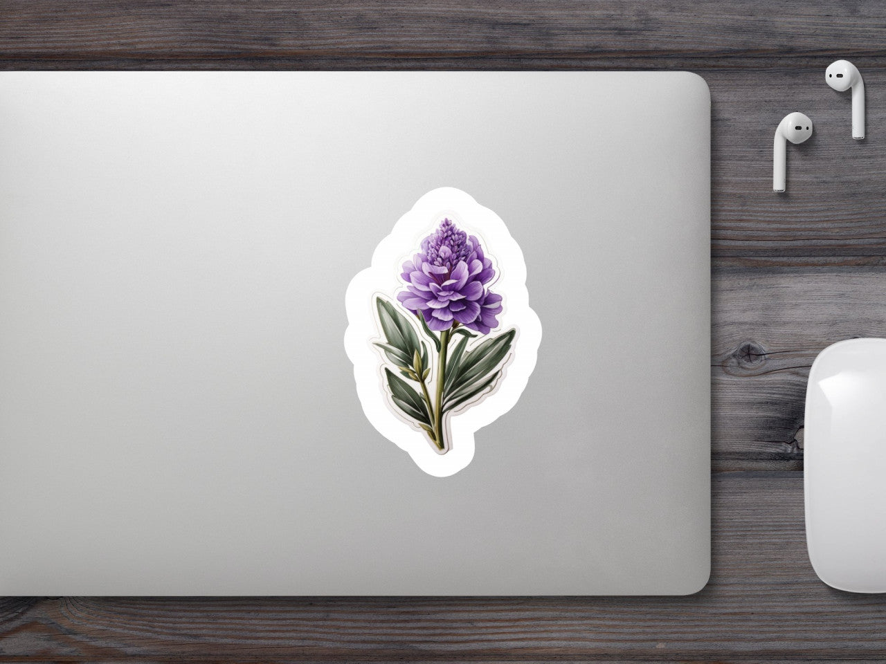 Set 12 bucati, Sticker decorativ, Floare de lavanda, Rezistent la apa, NO3134, 6 cm, Multicolor