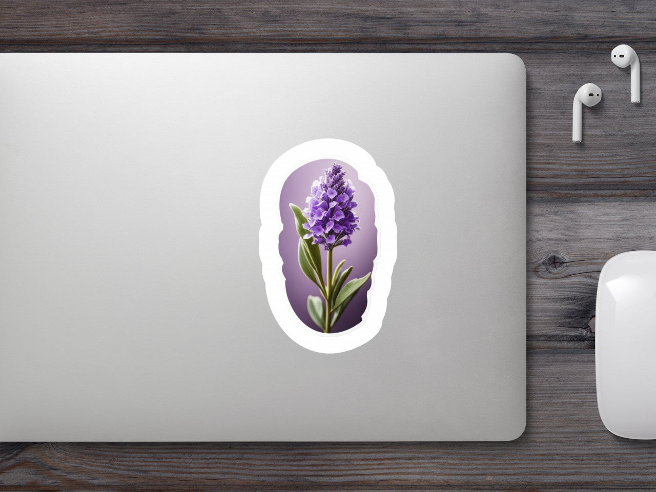 Set 12 bucati, Sticker decorativ, Floare de lavanda, Rezistent la apa, NO3136, 6 cm, Multicolor