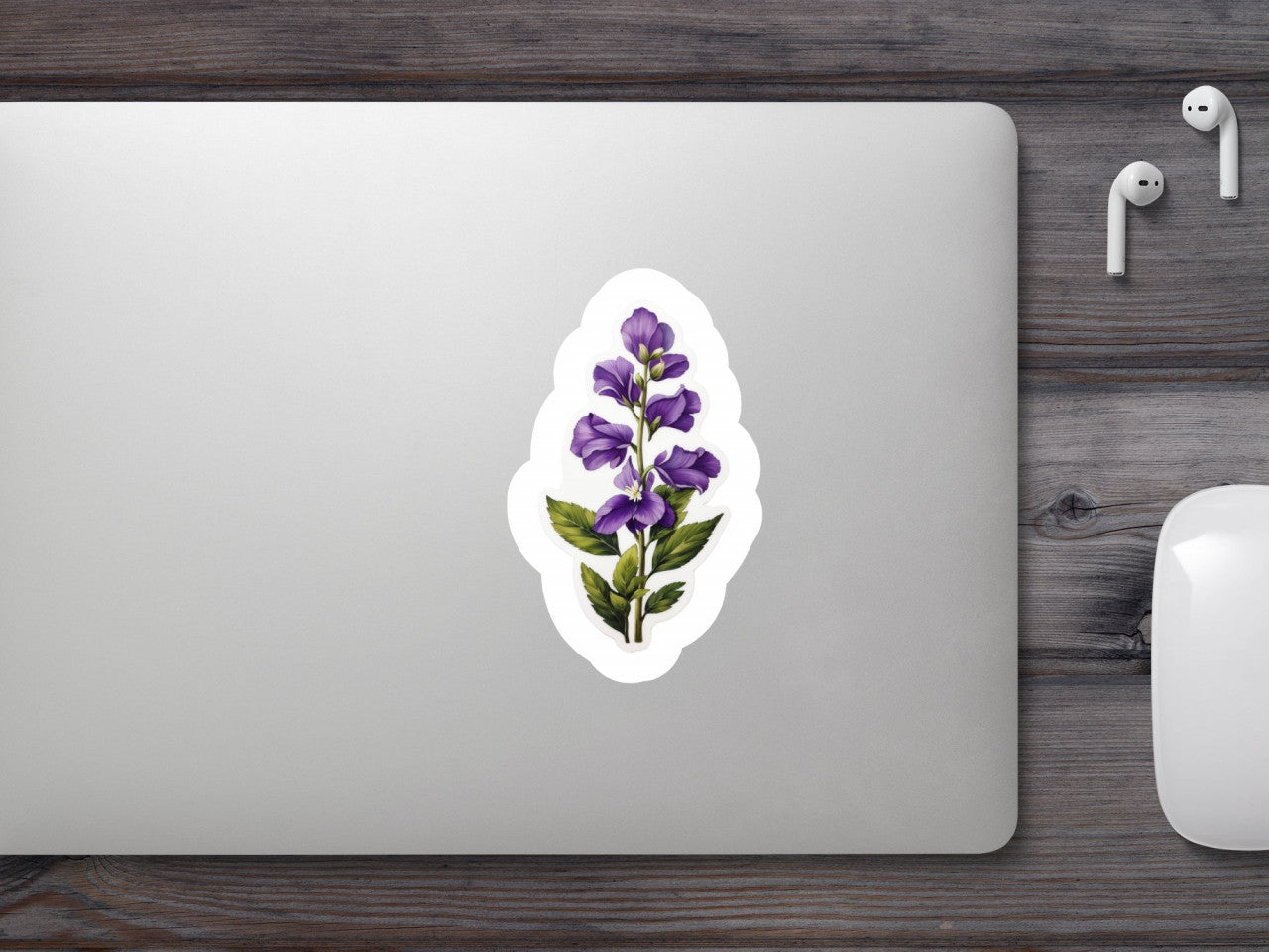 Set 12 bucati, Sticker decorativ, Floare de Monkshood, Rezistent la apa, NO3270, 6 cm, Multicolor