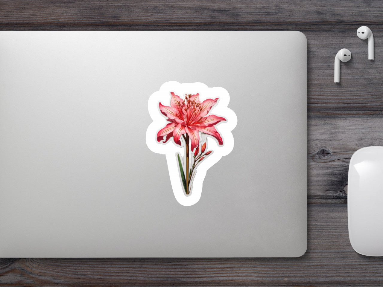 Set 12 bucati, Sticker decorativ, Floare de Nerine, Rezistent la apa, NO3302, 6 cm, Multicolor