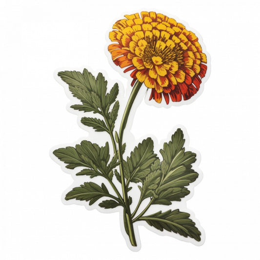 Set 12 bucati, Sticker decorativ, Floare de Tansy, Rezistent la apa, NO3628, 6 cm, Multicolor