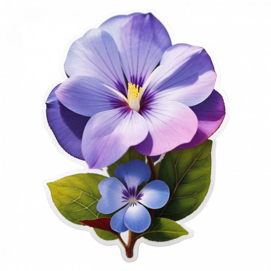 Set 12 bucati, Sticker decorativ, Floare de vinca, Rezistent la apa, NO3386, 6 cm, Multicolor