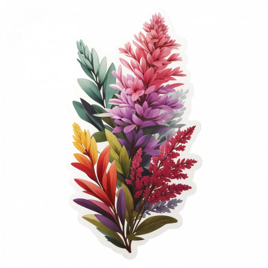 Set 12 bucati, Sticker decorativ, Floare heather, Rezistent la apa, NO3028, 6 cm, Multicolor