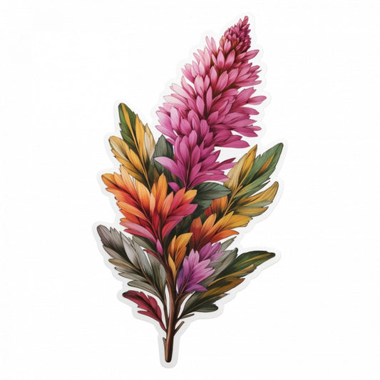 Set 12 bucati, Sticker decorativ, Floare heather, Rezistent la apa, NO3029, 6 cm, Multicolor