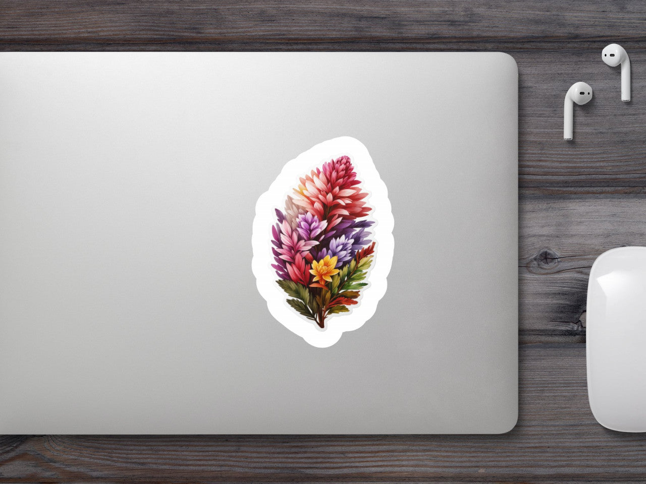 Set 12 bucati, Sticker decorativ, Floare heather, Rezistent la apa, NO3030, 6 cm, Multicolor