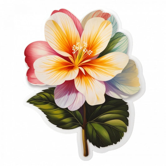 Set 12 bucati, Sticker decorativ, Floare Papucul lui Darwin, Rezistent la apa, NO2818, 6 cm, Multicolor