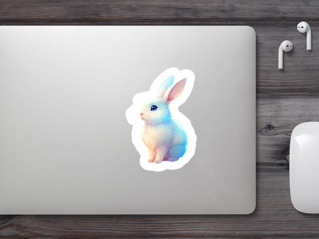 Set 12 bucati, Sticker decorativ, Iepurasul de zapada, Rezistent la apa, NO3805, 6 cm, Multicolor