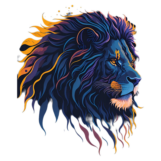 Set 12 bucati, Sticker decorativ, Leu in noapte, Rezistent la apa, NO3929, 6 cm, Multicolor