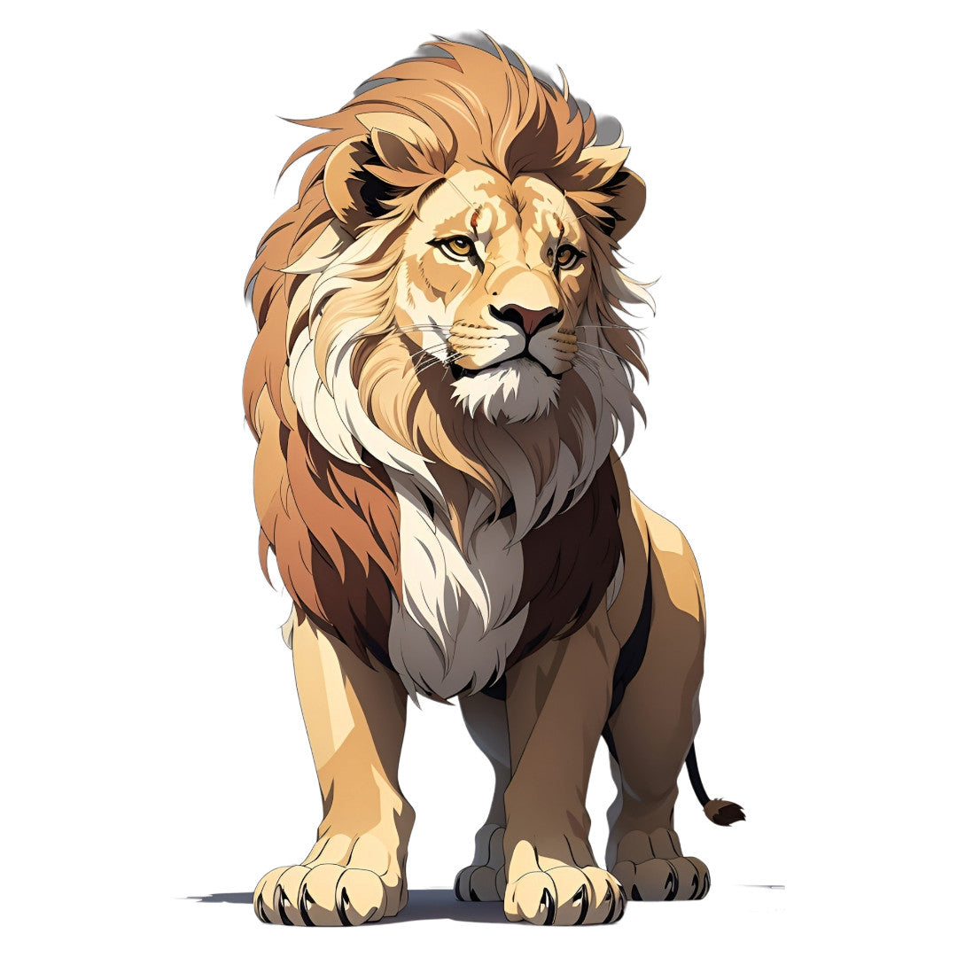 Set 12 bucati, Sticker decorativ, Leu, Rezistent la apa, NO3920, 6 cm, Multicolor