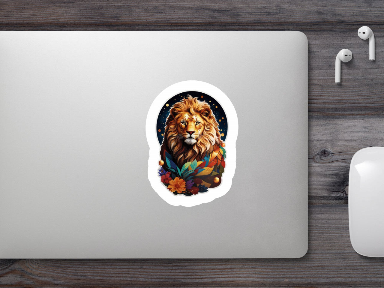 Set 12 bucati, Sticker decorativ, Leu simbol zodia leu, Rezistent la apa, NO3140, 6 cm, Multicolor