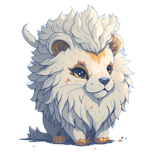 Set 12 bucati, Sticker decorativ, Leul alb, Rezistent la apa, NO3915, 6 cm, Multicolor