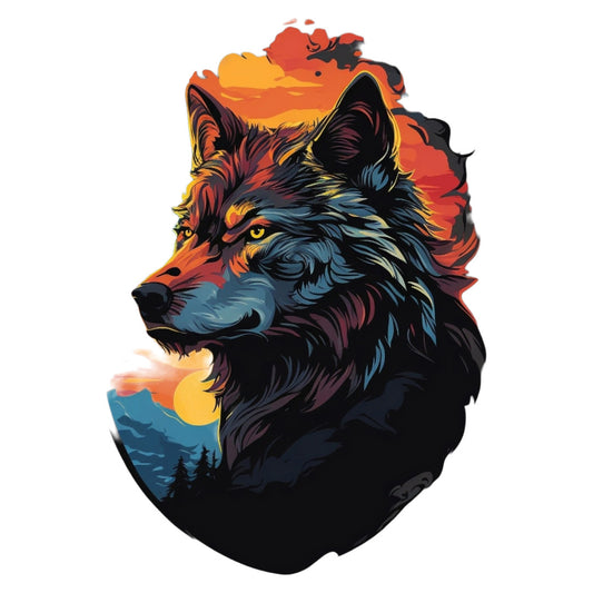 Set 12 bucati, Sticker decorativ, Lup mitic, Rezistent la apa, NO3932, 6 cm, Multicolor