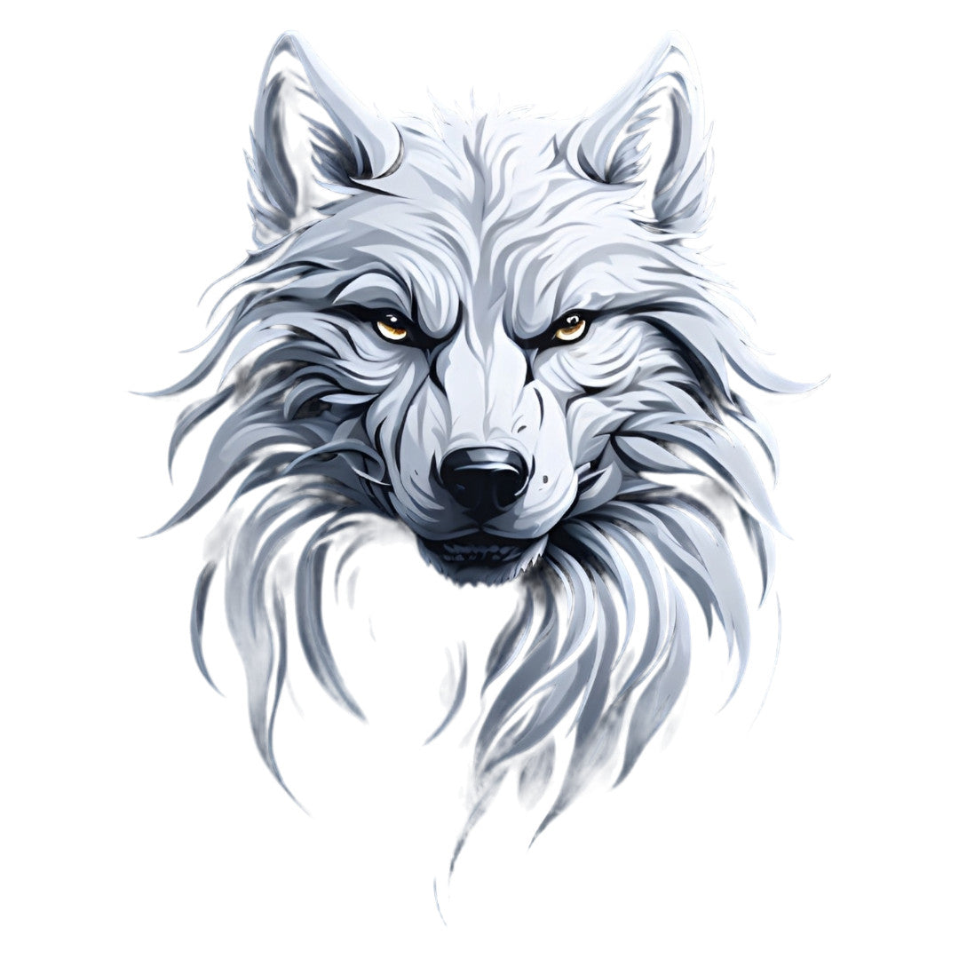 Set 12 bucati, Sticker decorativ, Lupul alb, Rezistent la apa, NO3950, 6 cm, Multicolor