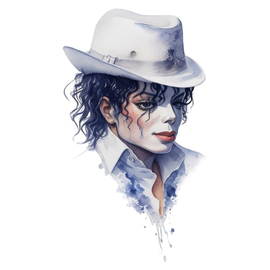 Set 12 bucati, Sticker decorativ, Michael Jackson cu palarie, Rezistent la apa, NO4566, 6 cm, Multicolor