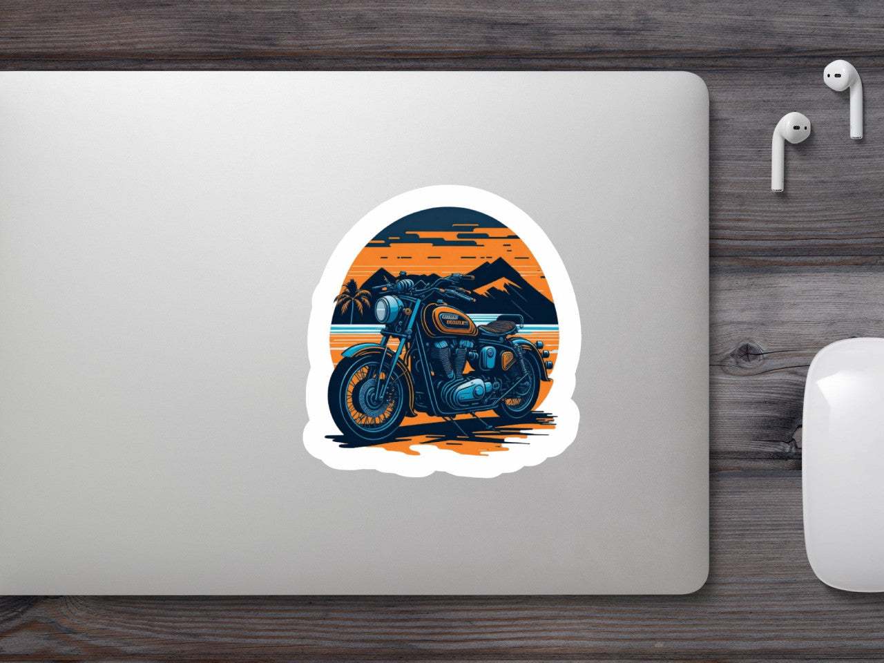 Set 12 bucati, Sticker decorativ, Motocicleta Harley Davidson, Rezistent la apa, NO3835, 6 cm, Multicolor