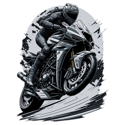 Set 12 bucati, Sticker decorativ, Motociclist de curse, Rezistent la apa, NO4184, 6 cm, Multicolor