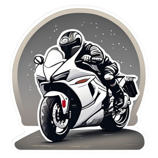 Set 12 bucati, Sticker decorativ, Motociclist viteza, Rezistent la apa, NO4693, 6 cm, Multicolor