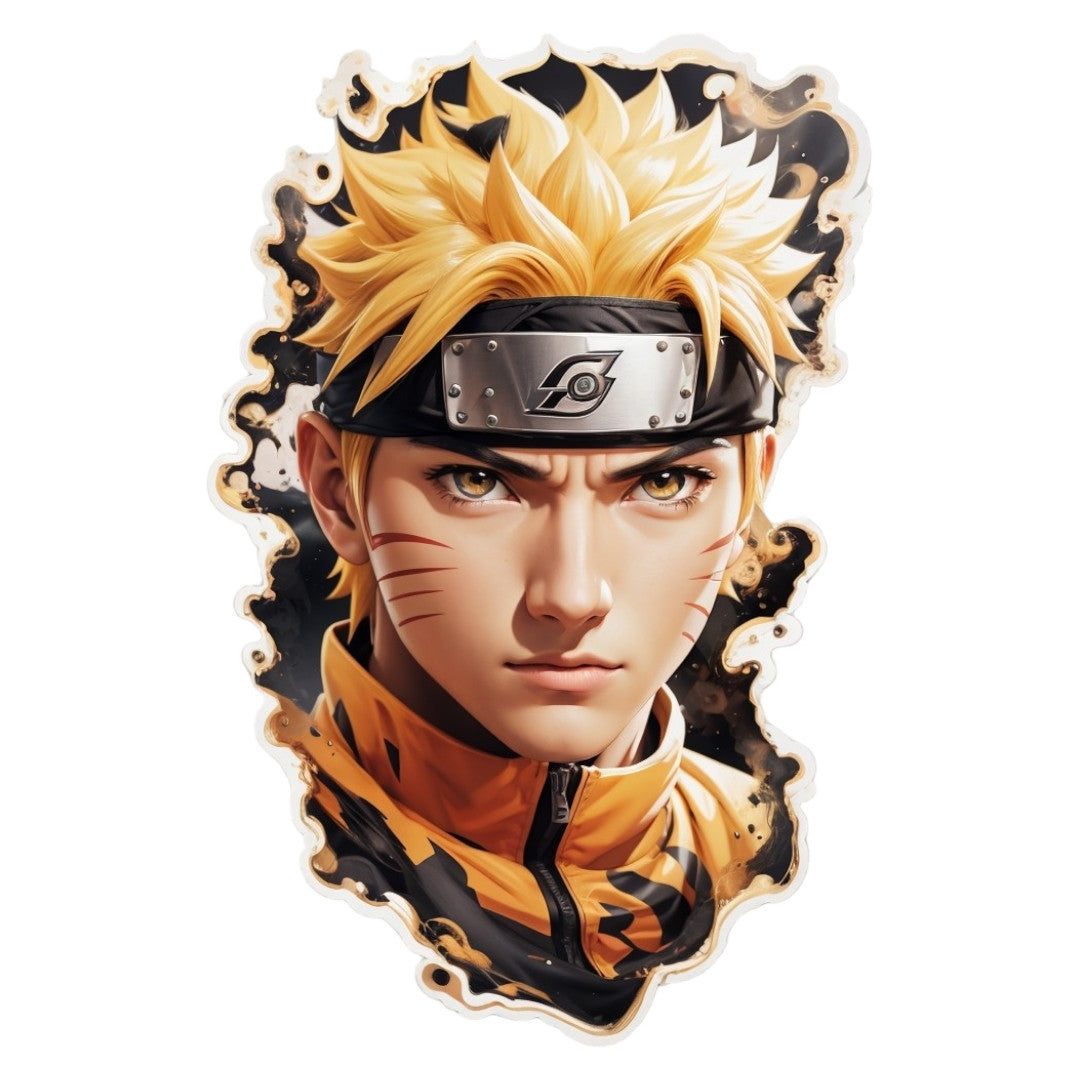Set 12 bucati, Sticker decorativ, Naruto Uzumaki portret, Rezistent la apa, NO4480, 6 cm, Multicolor