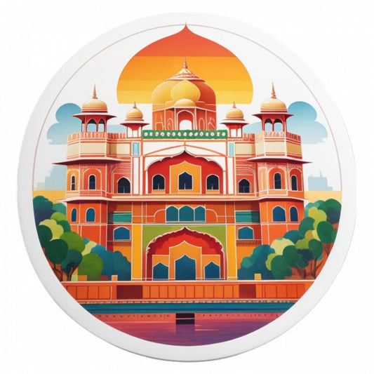 Set 12 bucati, Sticker decorativ, Oras Jaipur, Rezistent la apa, NO3097, 6 cm, Multicolor