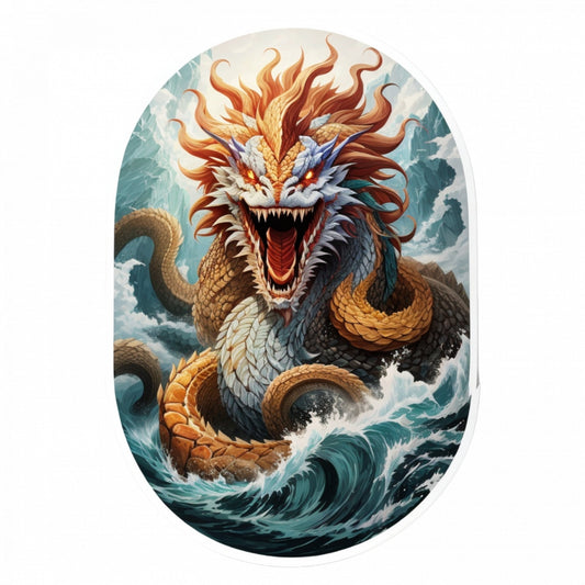 Set 12 bucati, Sticker decorativ, Personaj mitologic Charibda, Rezistent la apa, NO2715, 6 cm, Multicolor