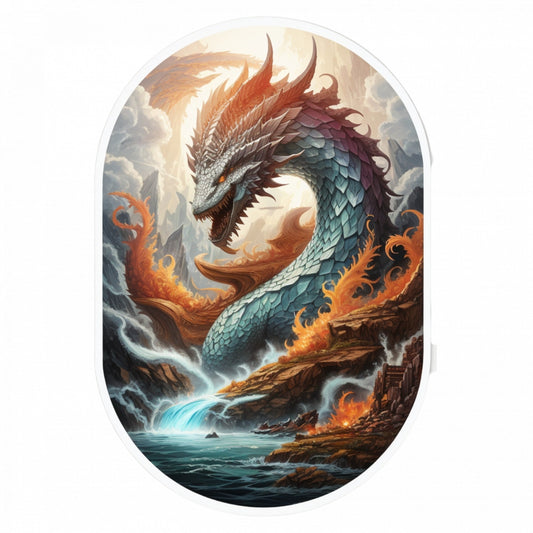 Set 12 bucati, Sticker decorativ, Personaj mitologic monstru acvatic Charibda, Rezistent la apa, NO2717, 6 cm, Multicolor