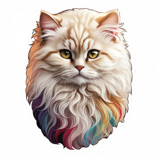 Set 12 bucati, Sticker decorativ, Pisica persana, Rezistent la apa, NO3393, 6 cm, Multicolor