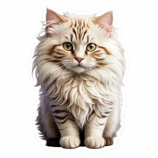 Set 12 bucati, Sticker decorativ, Pisica Ragamuffin, Rezistent la apa, NO3471, 6 cm, Multicolor