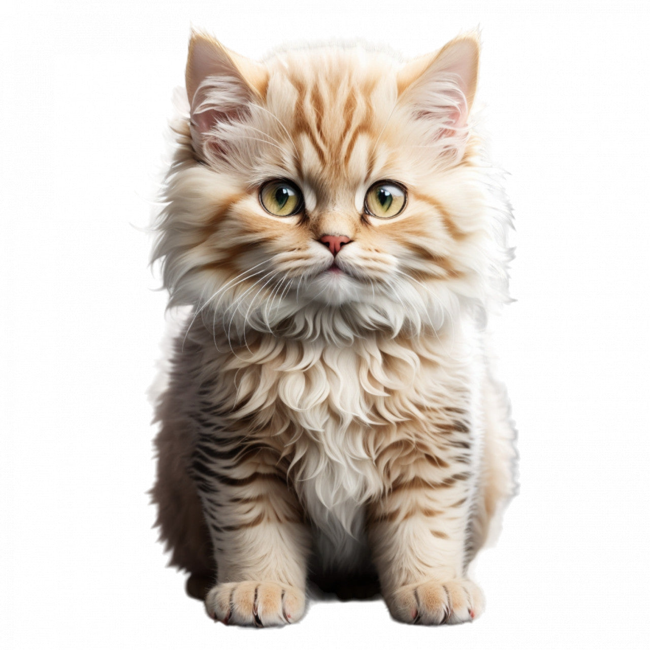 Set 12 bucati, Sticker decorativ, Pisica Selkirk rex, Rezistent la apa, NO3540, 6 cm, Multicolor