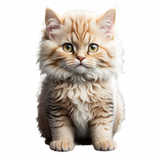 Set 12 bucati, Sticker decorativ, Pisica Selkirk rex, Rezistent la apa, NO3540, 6 cm, Multicolor