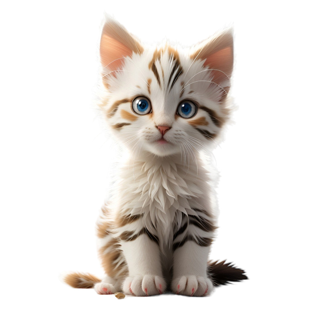 Set 12 bucati, Sticker decorativ, Pisicuta, Rezistent la apa, NO3913, 6 cm, Multicolor