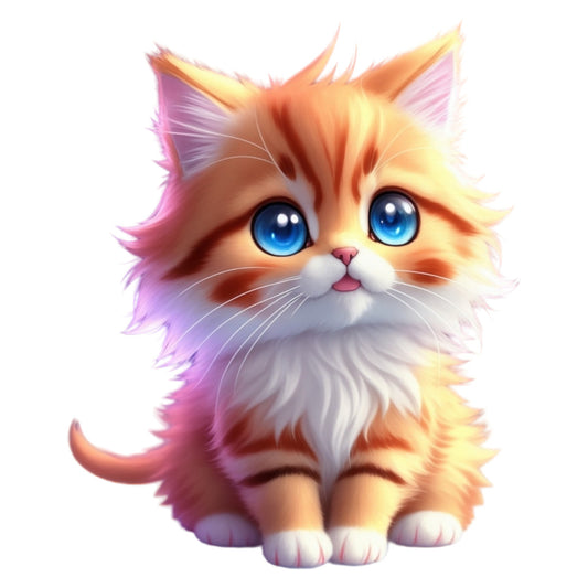 Set 12 bucati, Sticker decorativ, Pisicuta trista, Rezistent la apa, NO4031, 6 cm, Multicolor