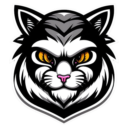 Set 12 bucati, Sticker decorativ, Pisoiul fioros, Rezistent la apa, NO3982, 6 cm, Multicolor