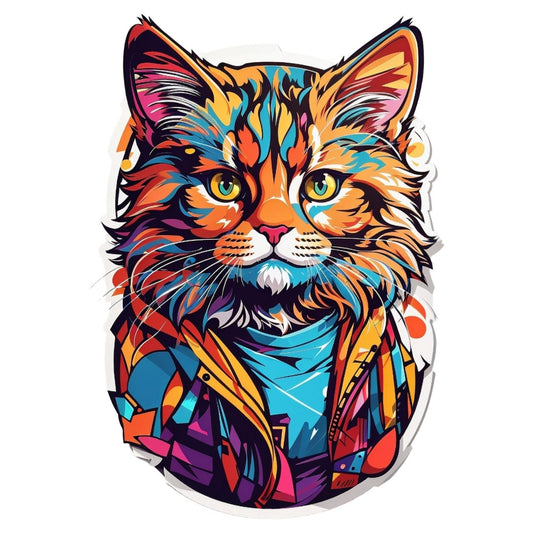 Set 12 bucati, Sticker decorativ, Pisoiul peticit, Rezistent la apa, NO4158, 6 cm, Multicolor