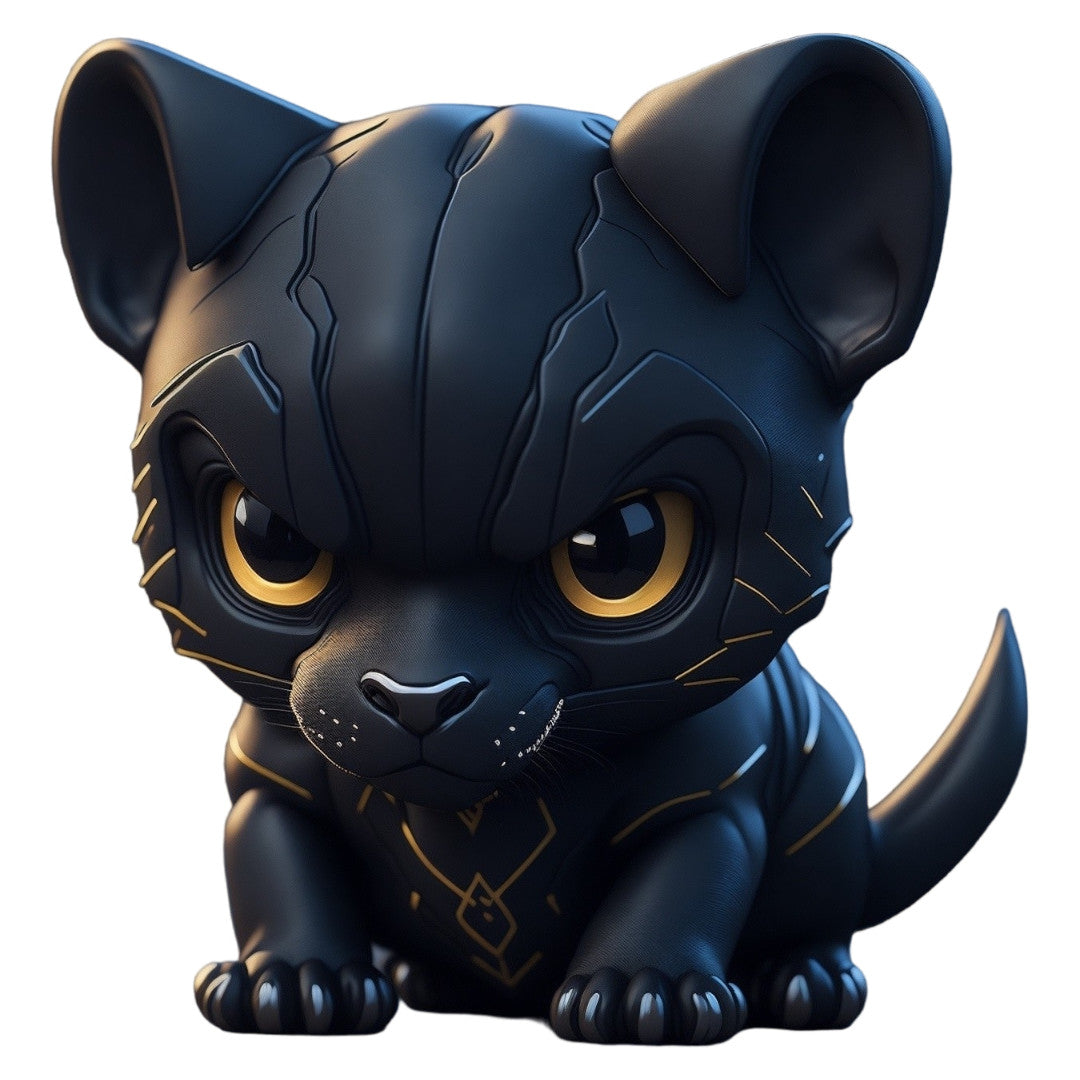 Set 12 bucati, Sticker decorativ, Pui pantera, Rezistent la apa, NO4036, 6 cm, Multicolor