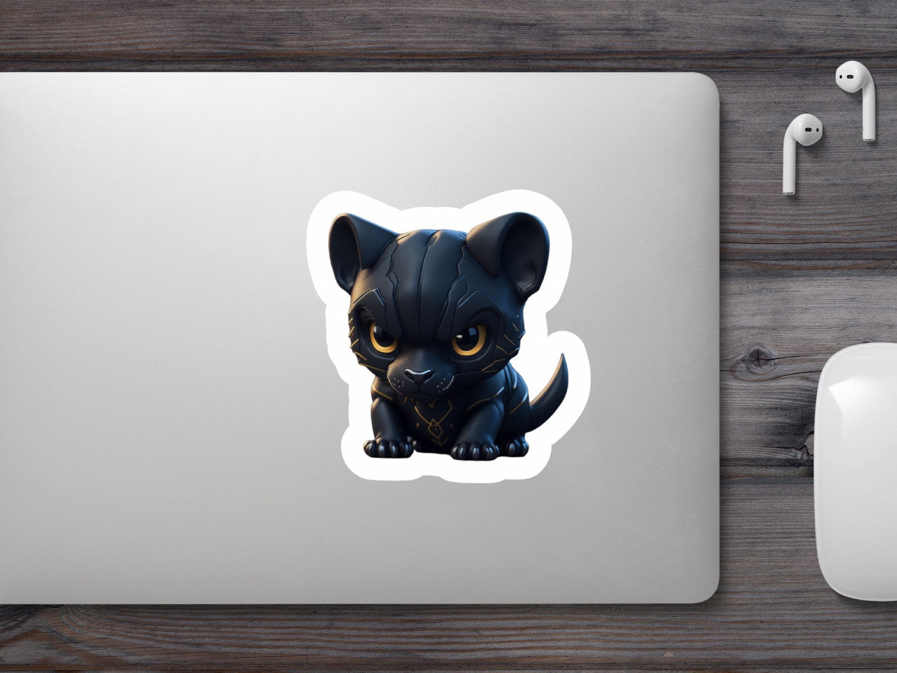 Set 12 bucati, Sticker decorativ, Pui pantera, Rezistent la apa, NO4036, 6 cm, Multicolor