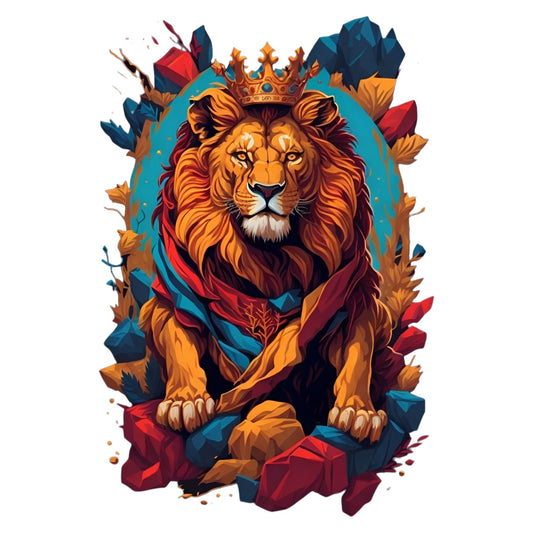 Set 12 bucati, Sticker decorativ, Regele leu, Rezistent la apa, NO4121, 6 cm, Multicolor