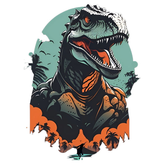 Set 12 bucati, Sticker decorativ, Trex fioros, Rezistent la apa, NO3842, 6 cm, Multicolor