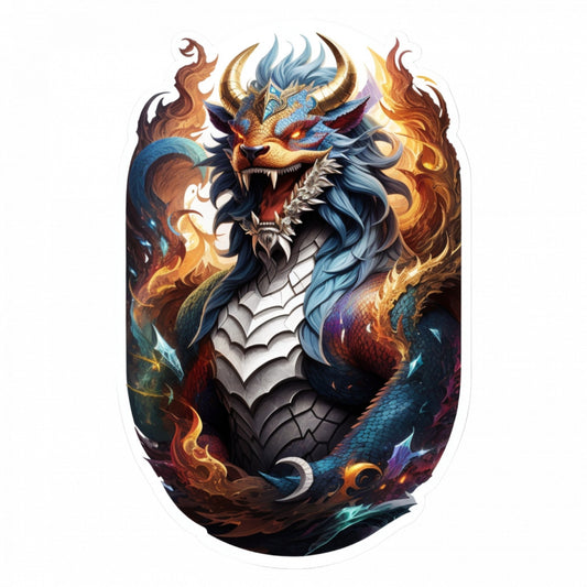 Set 12 bucati, Sticker decorativ, Typhon cu colti personaj mitologic, Rezistent la apa, NO3685, 6 cm, Multicolor