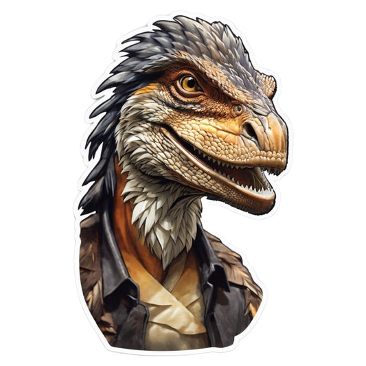 Set 12 bucati, Sticker decorativ, Velociraptor cu creasta, Rezistent la apa, NO4309, 6 cm, Multicolor